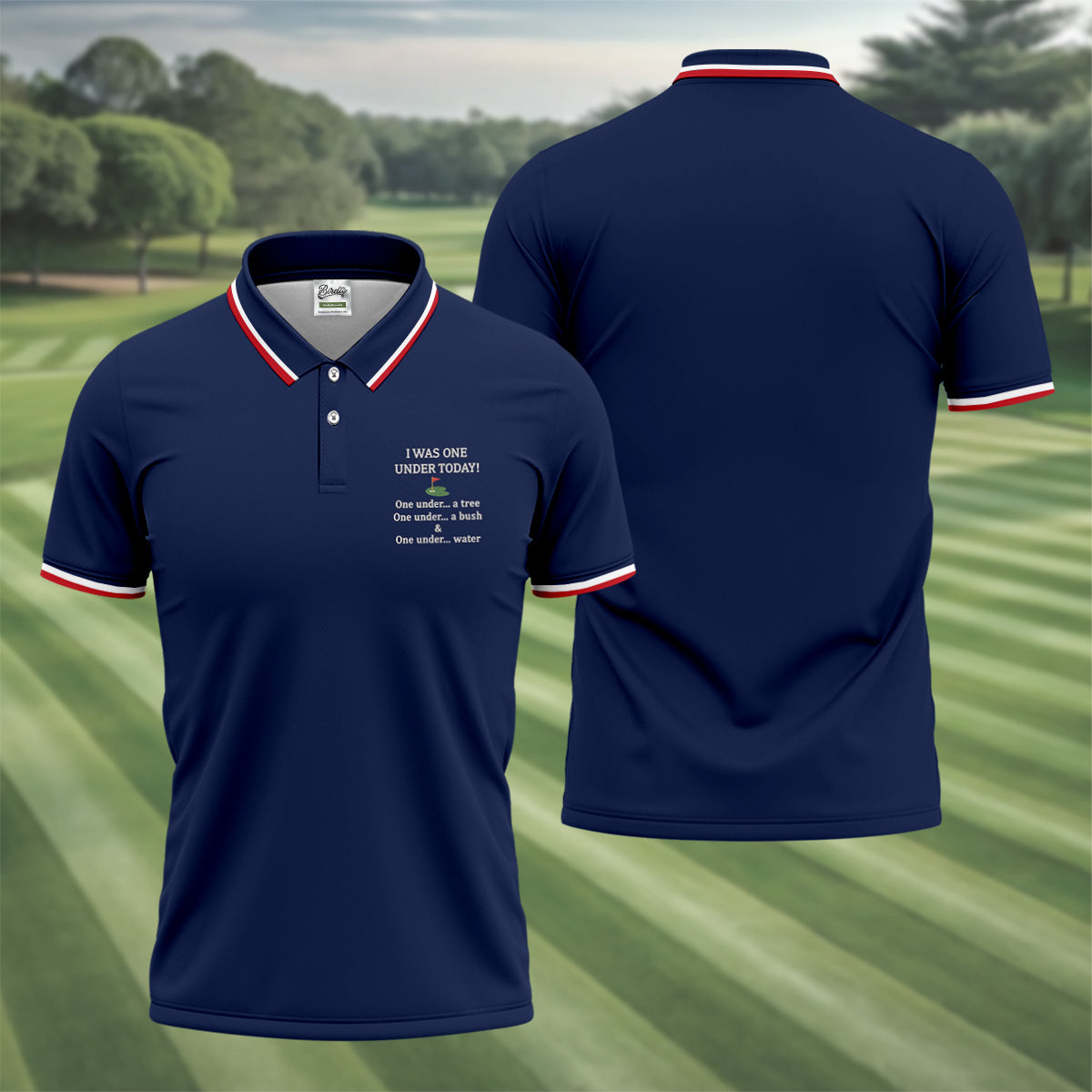 I Was One Under Today Navy Golf Shirt, Funny Golf Shirt, Golf Shirts For Men, Polo Shirtor Men