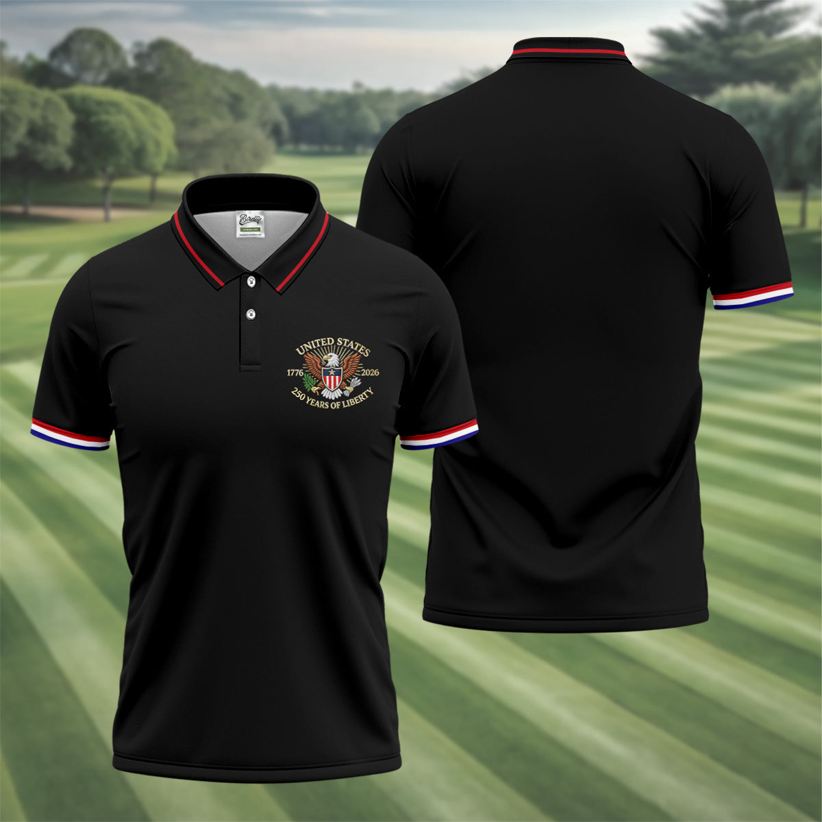 America Bald Eagle 250 Years Of Liberty Patriotic 4th Of July Golf Shirt, Golf Shirts For Men