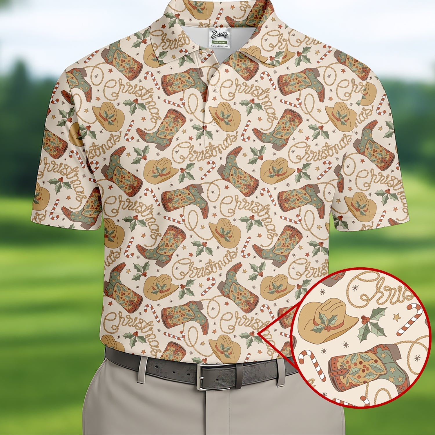 Western Christmas Golf Tops For Men, Christmas Golf Shirt, Polo ShirtFor Men, Golf Gift For Men