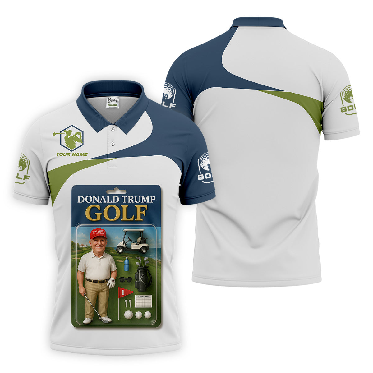 Trump Golfing Custom Men's Golf Polo ShirtGolfing Apparel, Gift For Golfers