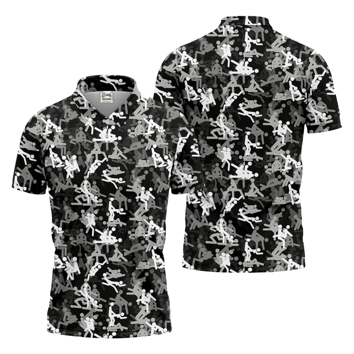 Black And White Funny Couple Mens Golf Polo Shirt Cool Golf Gift, Golfing Apparel