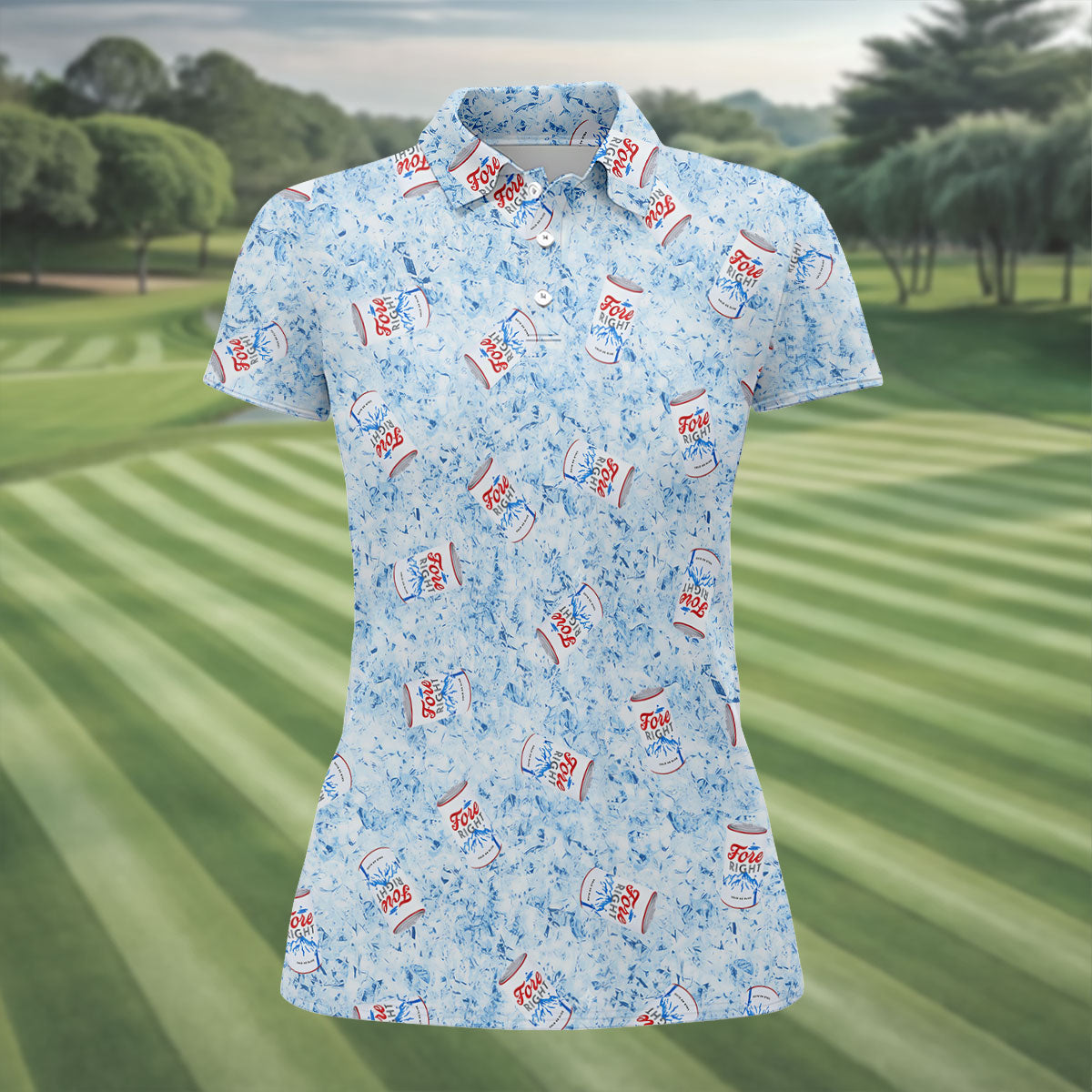 Fore Right Cold As Slice Golf Shirt For Women, Ladies Golf Shirts, Golf And Beer Fun Women's Golf Shirts