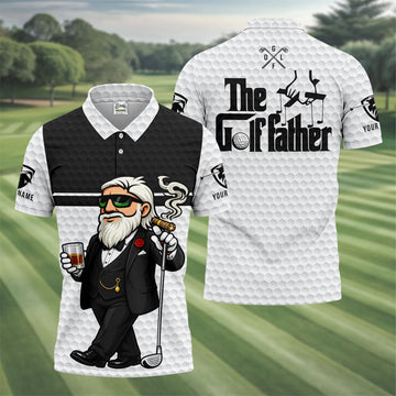The Golf Father Golf Man Golf Ball Pattern Funny Golf Shirts, Father's Day Golf Shirt, Golf Gift For Dad
