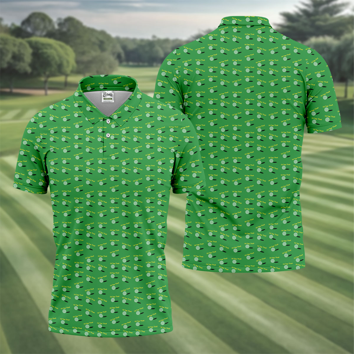 Funny Id Tap That Golf Ball Pattern Golf Shirt, Mens Golf Shirts, Golf Polo Shirts For Men