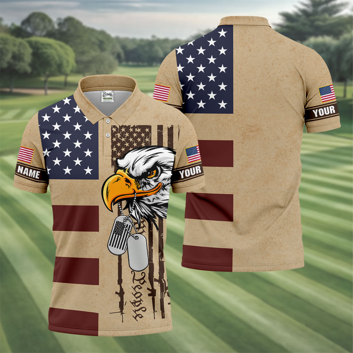 250 Years Bald Eagle American Flag Vintage Golf Shirt, Patriotic 4th Of July Golf Shirts For Men