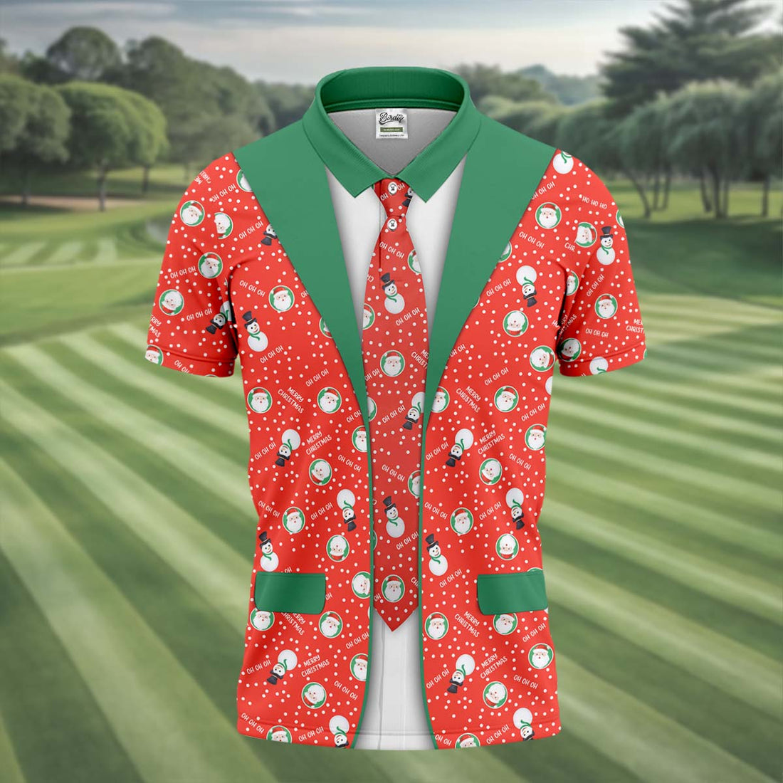 Ho Ho Ho Merry Christmas Funny Print Golf Tops For Men, Christmas Golf Shirt, Polo ShirtFor Men