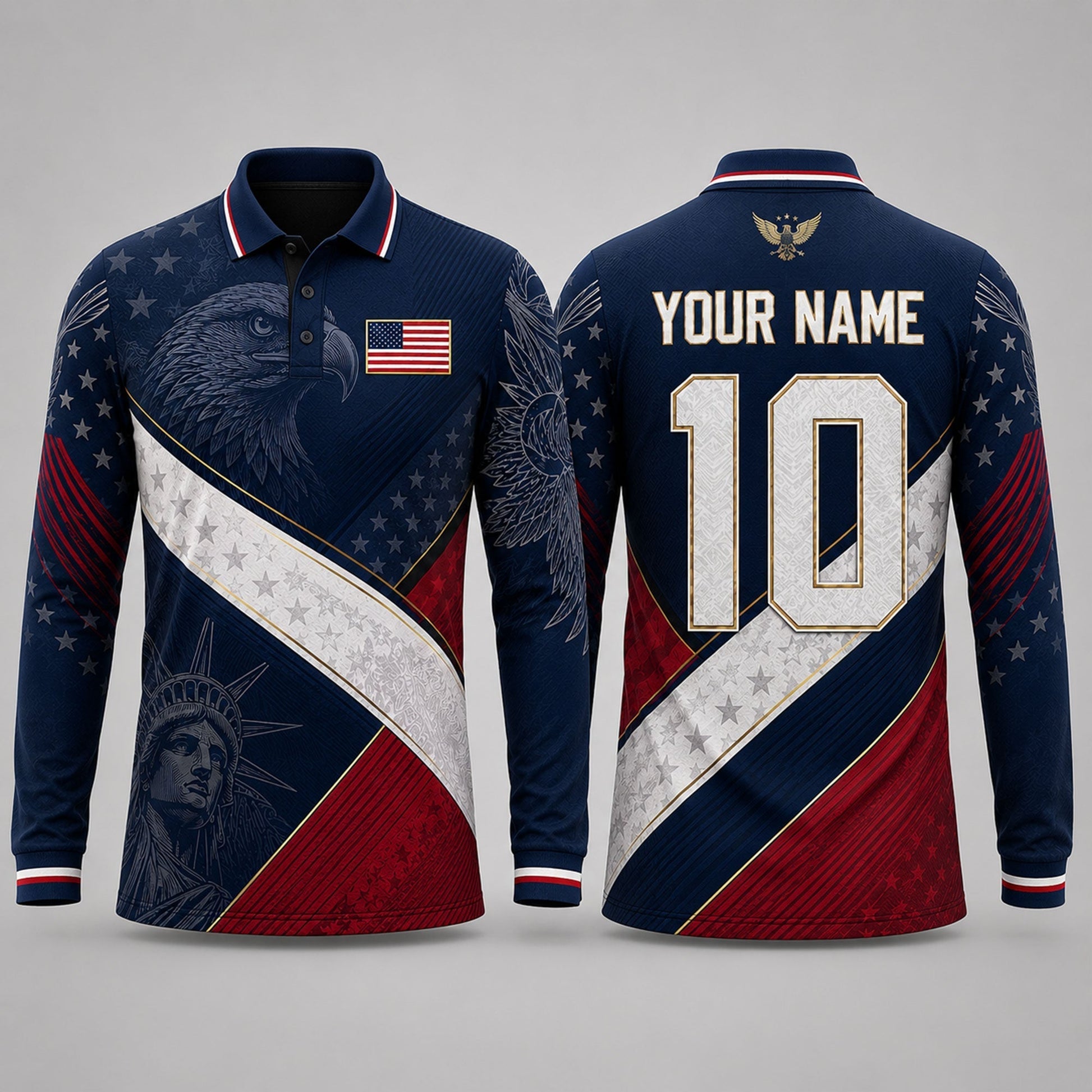 Patriotic American Flag Fooball Shirt, USA Football National Team V-NeckMen, Football Gifts