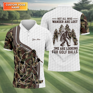 Not All Who Wander Are Lost Bigfoot Camouflage Funny Golf Shirt, Polo Shirtor Men, Golf Shirts For Men