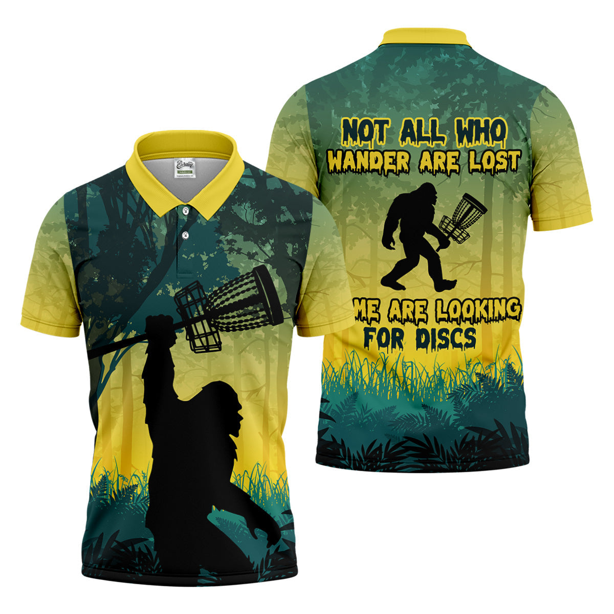 Bigfoot Discs Golf Men's Golf Polo ShirtGolfing Apparel, Mens Golf Gift, Funny Golf Shirt