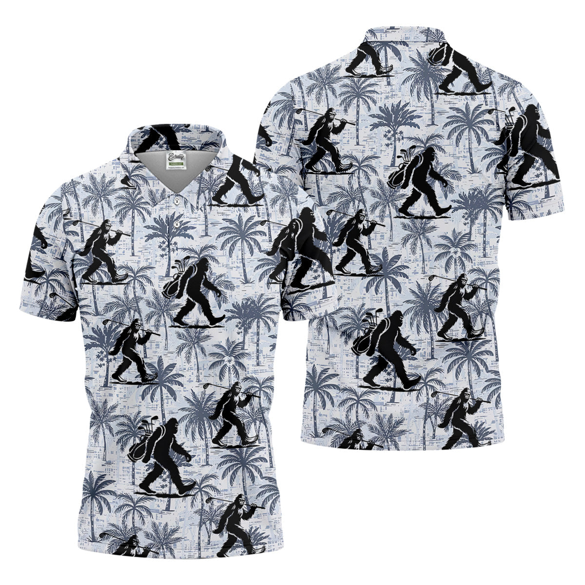 Funny Bigfoot Golf Hawaiian Shirt, Tropical Golf Shirts, Mens Golf Polo Shirtol Golf Gifts