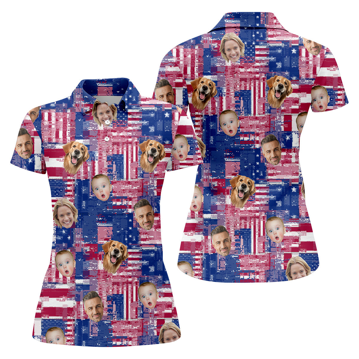 Golf Tops For Women, Family Portrait Golf Shirt, Patriotic Golf Polos, Custom Face Shirt, Personalized Dog Shirts, Long Sleeve Golf Shirts