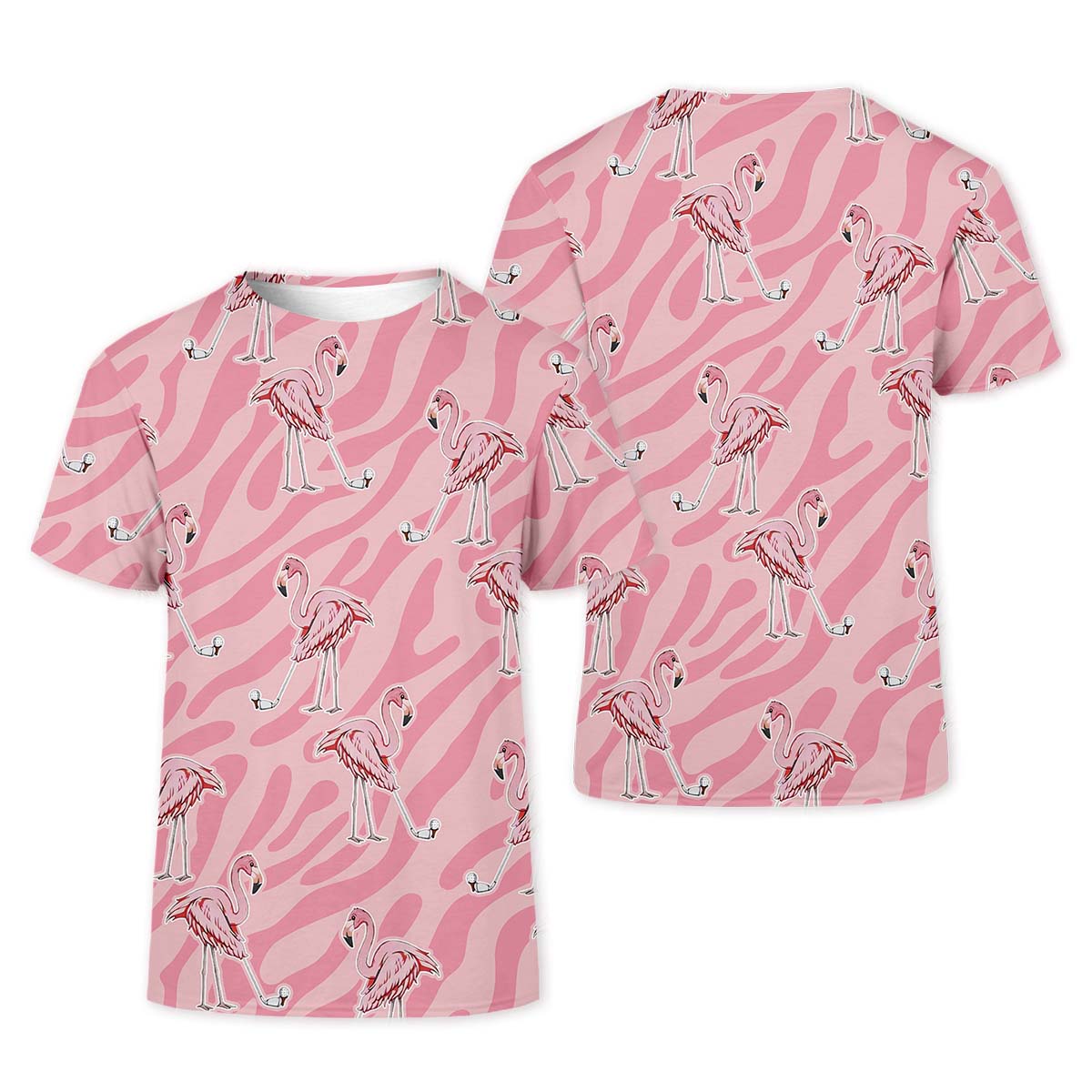 Pink Flamingo Women Golf Polo ShirtCustom Ladies Golf Shirt, Womens Golf Gifts