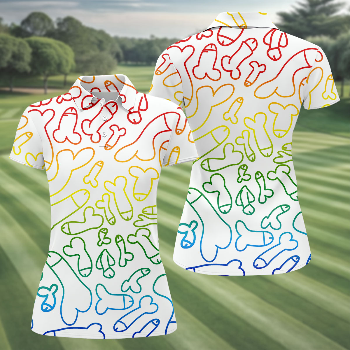 Dirty Humor White Golf Shirt, Fun Women's Golf Shirts, Golf Gifts For Women, Ladies Golf Shirts