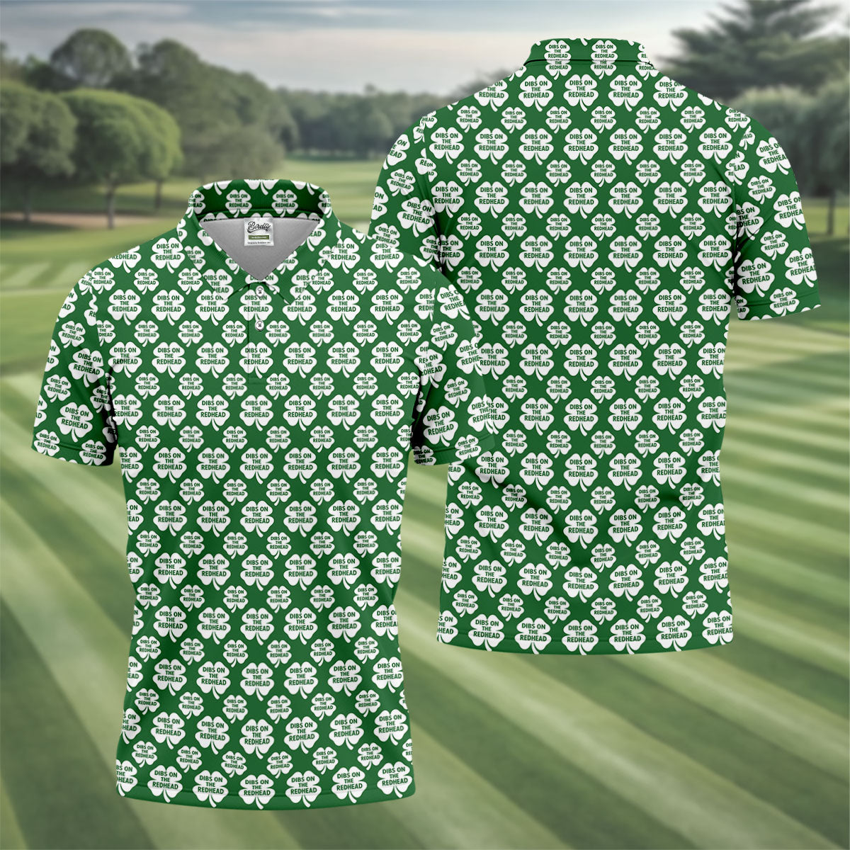 Dibs On The Redhead Lucky Four Leaf Clover St Patrick's Day Golf Shirt, Polo ShirtFor Men, Golf Shirts For Men