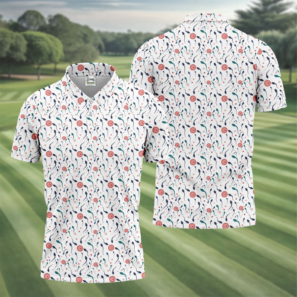 Funny Crazy Egg Fertilization White Golf Shirt, Golf Gifts For Valentine's Day, Polo ShirtFor Men