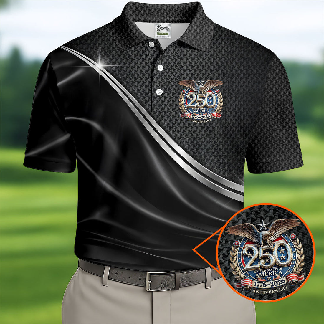 United States 250th Anniversary 4th Of July Golf Shirt, Patriotic Golf Shirt, Satin Print Golf Shirts For Men