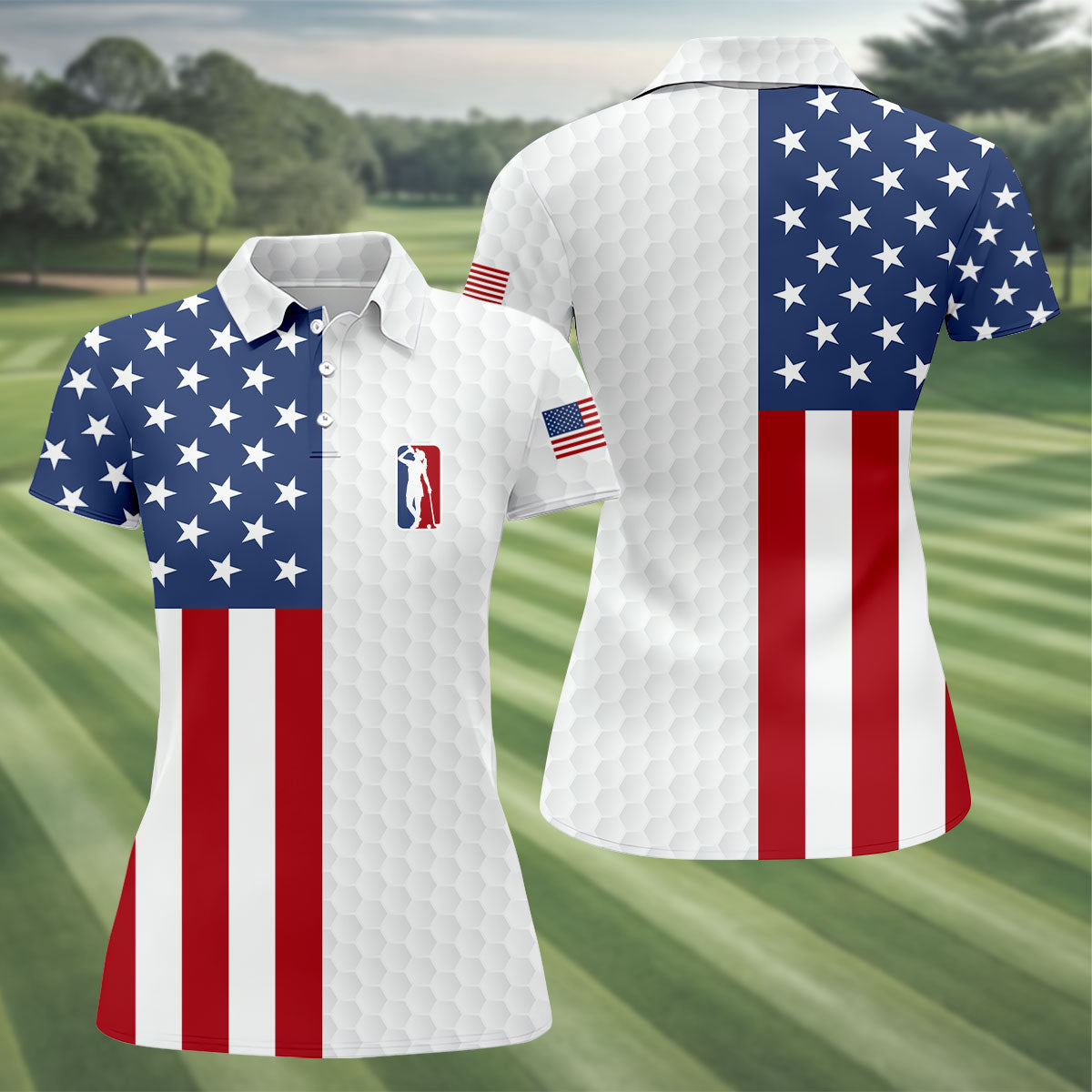 Funny Suck At Golf Drunk Golfer White Women Golf Shirt, 250 Anniversary USA Golf Shirt, Patriotic 4th Of July Golf Shirt