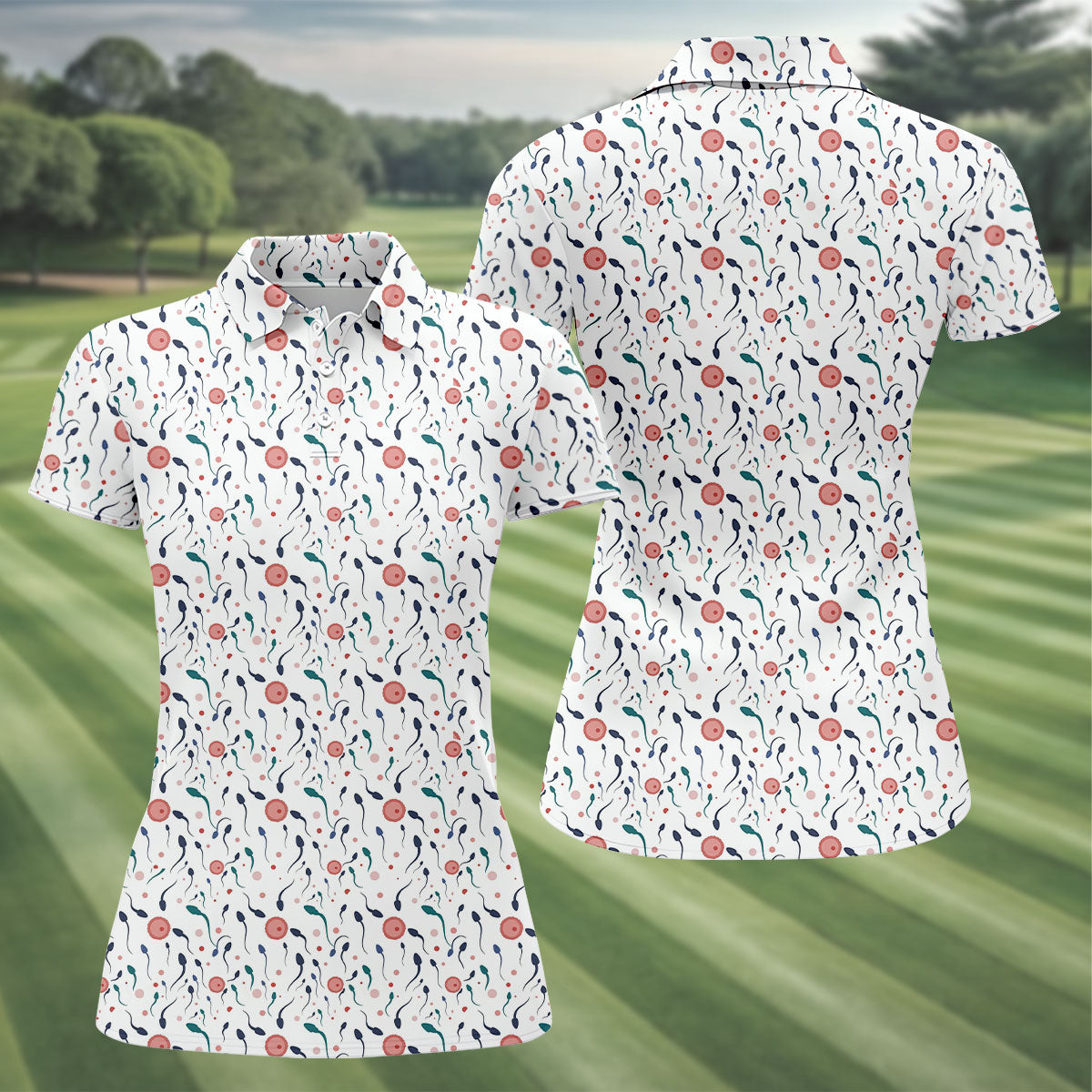 Funny Crazy Egg Fertilization White Golf Shirt, Golf Gifts For Valentine's Day, Golf Shirt For Women