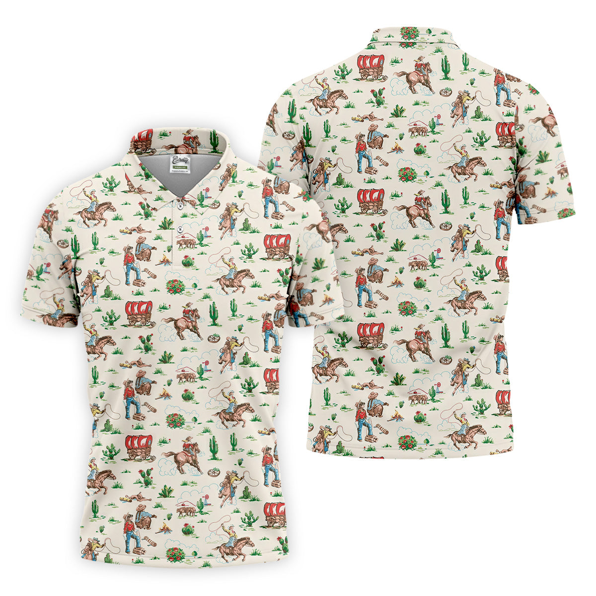 Cowboy Western White Polo Shirtns, Cute Golf Outfit, Matching Golf Shirt, Men's Golf Polo