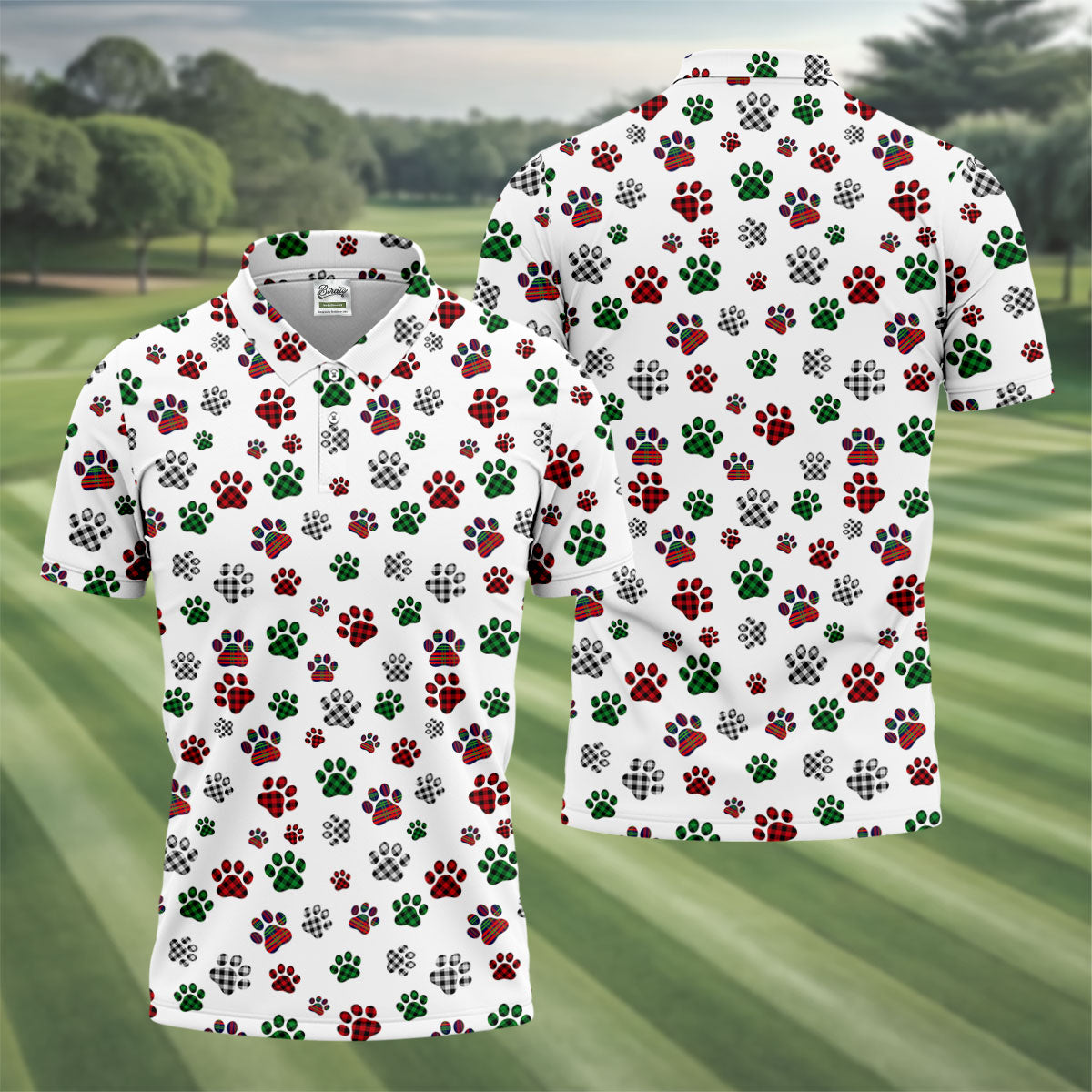 A Heartbeat At My Feet Paw Print Polo Shirtog Lover Gift Unique Gift For Golfer Polo ShirtFor Men