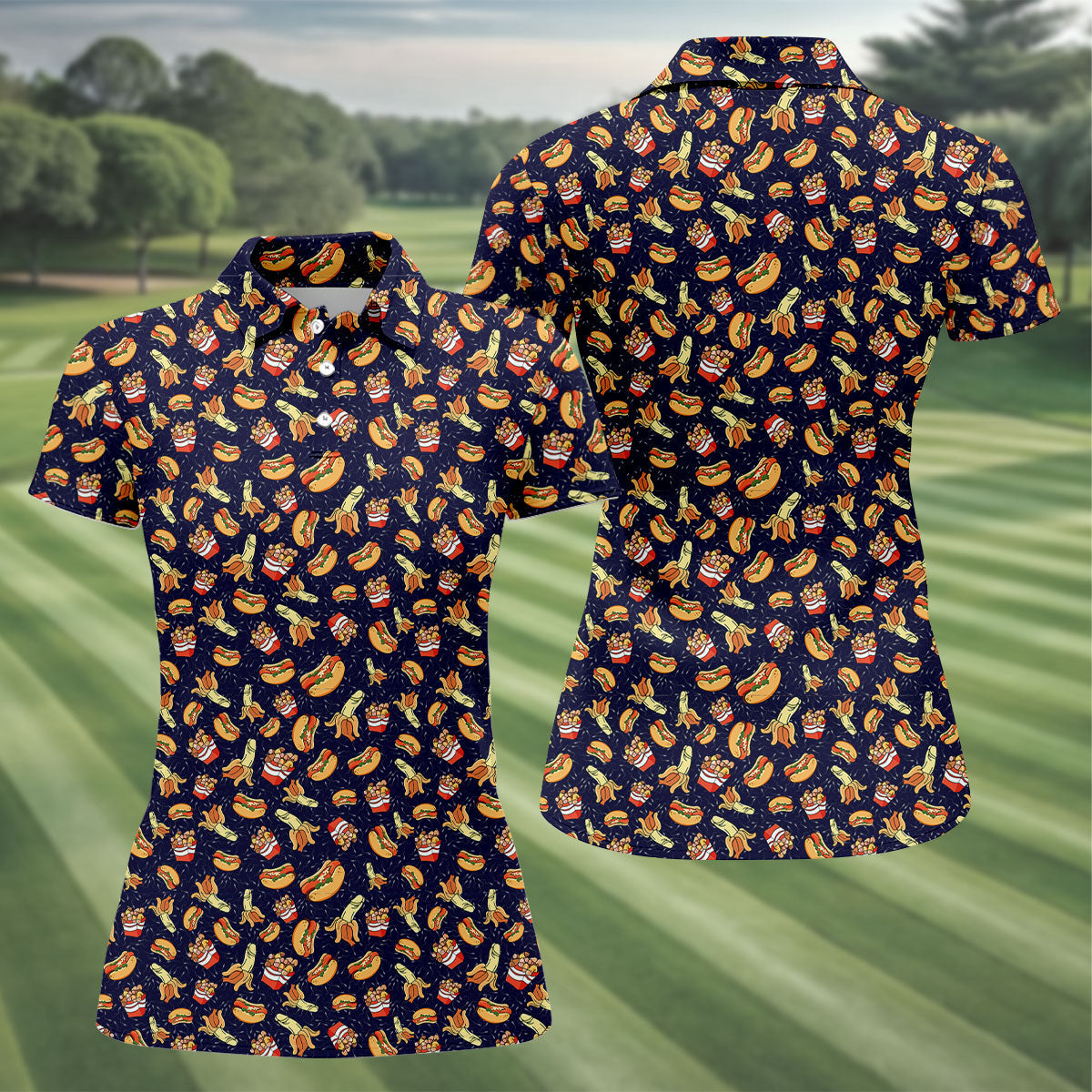 Funny Hot Dog Dirty Humor Women's Golf Tops, Fun Women's Golf Shirts, Golf Gifts For Women, Ladies Golf Shirts