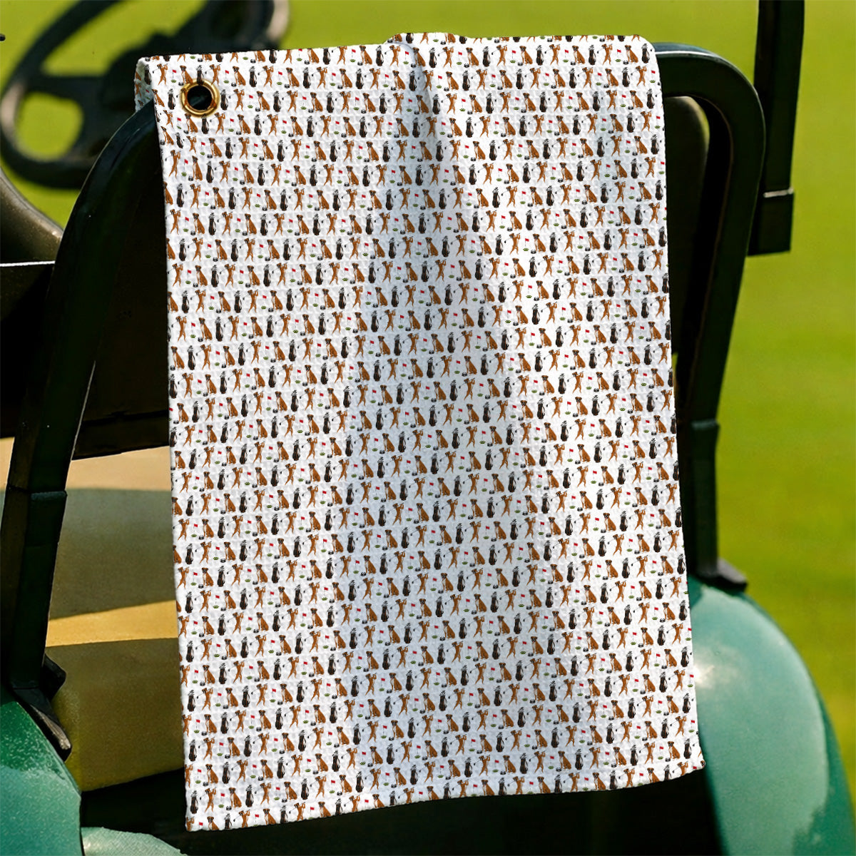 Crazy Boxer Golf Towel, Boxer Golf Pattern Towels for Golfer, Dog Lover Golf Gift