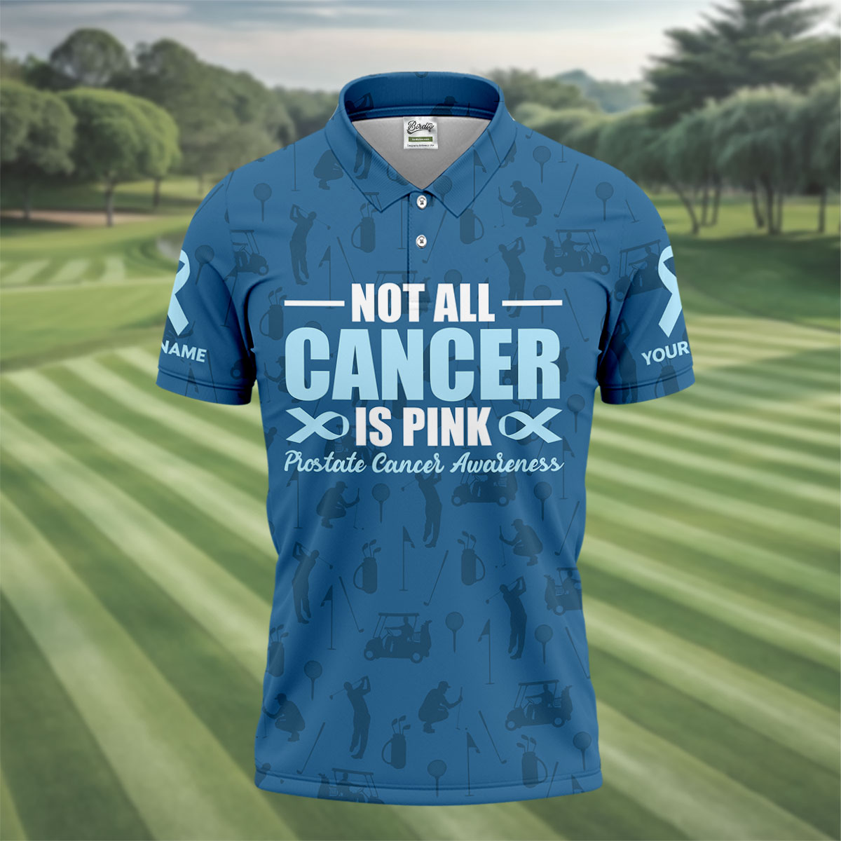FINAL 4 Not All Cancer Is Pink Prostate Cancer Awareness Men's Polo ShirtProstate Cancer Shirt, Men's Golf Gift