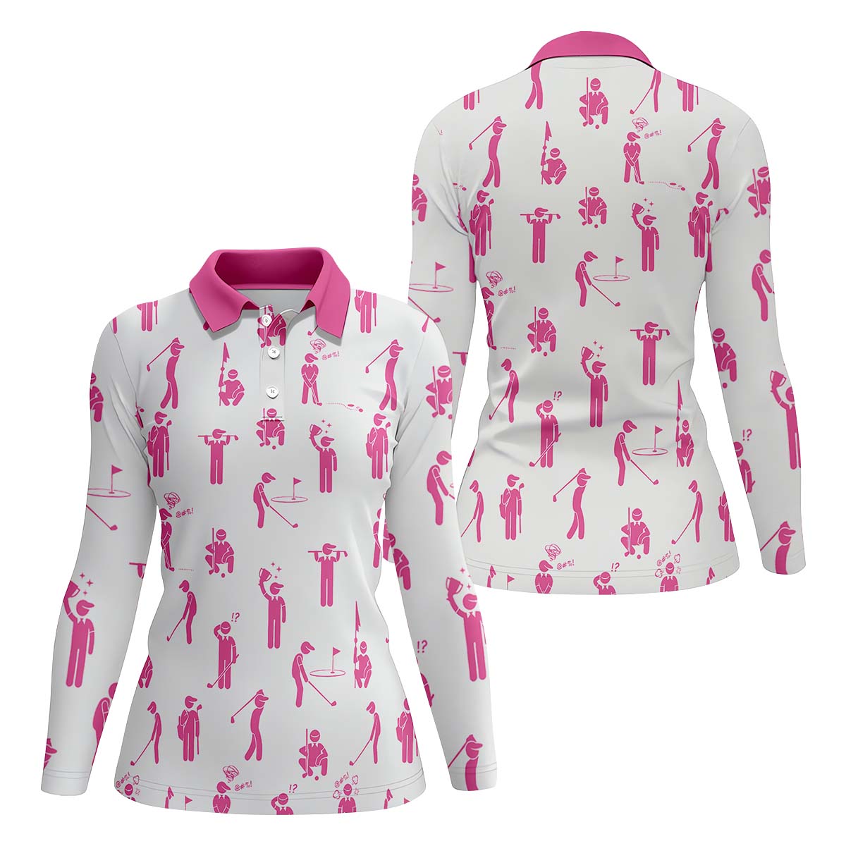 Pink Golf Polo ShirtGolfing Apparel, Womens Golf Gifts