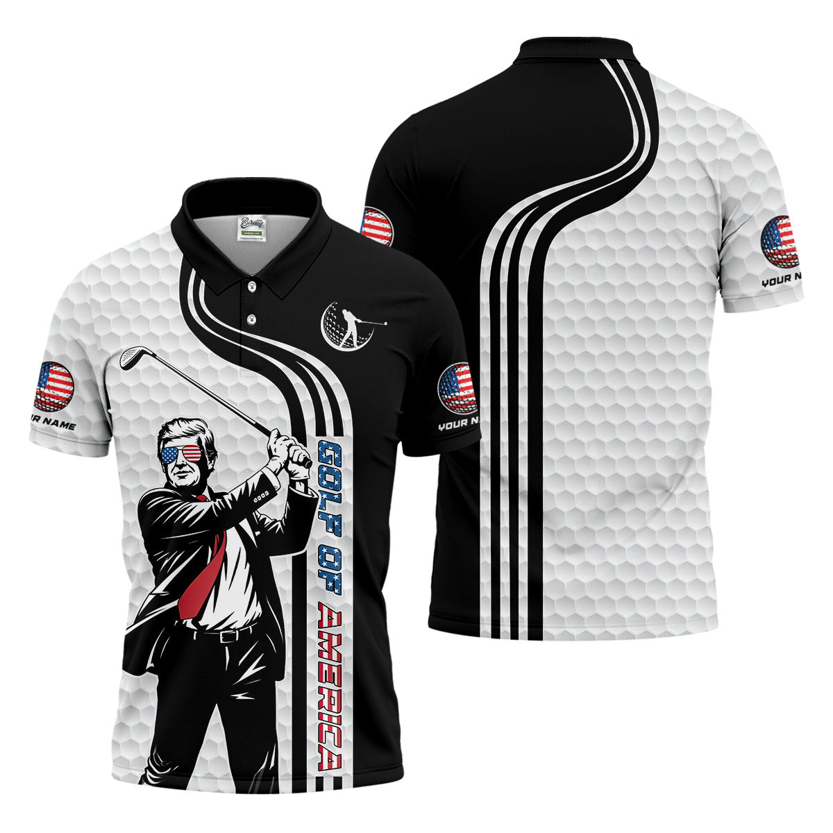 Golf Of America Mens Patriotic Golf Shirts, Mens Golf Gift, Mens Golf Polo Shirt Golf Shirts For Men