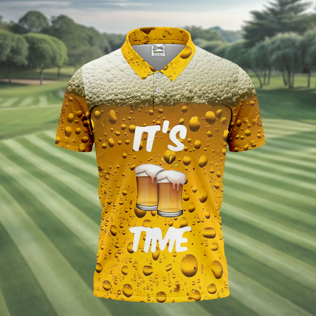 It's Time Golf And Beer Men's Funny Golf Shirts, Hawaiian Golf Shirt, Polo Shirtor Men