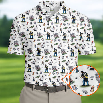 30th Anniversary Sport Movie Character Iconic Moments White Golf Shirt, Men's Funny Golf Shirts, Golf Shirts For Men