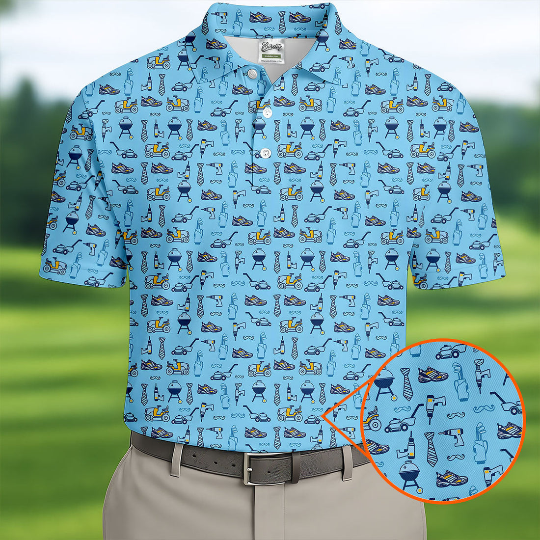 Dad Life Doodle Pattern Funny Golf Shirts, Father's Day Golf Shirt, Golf Gift For Dad