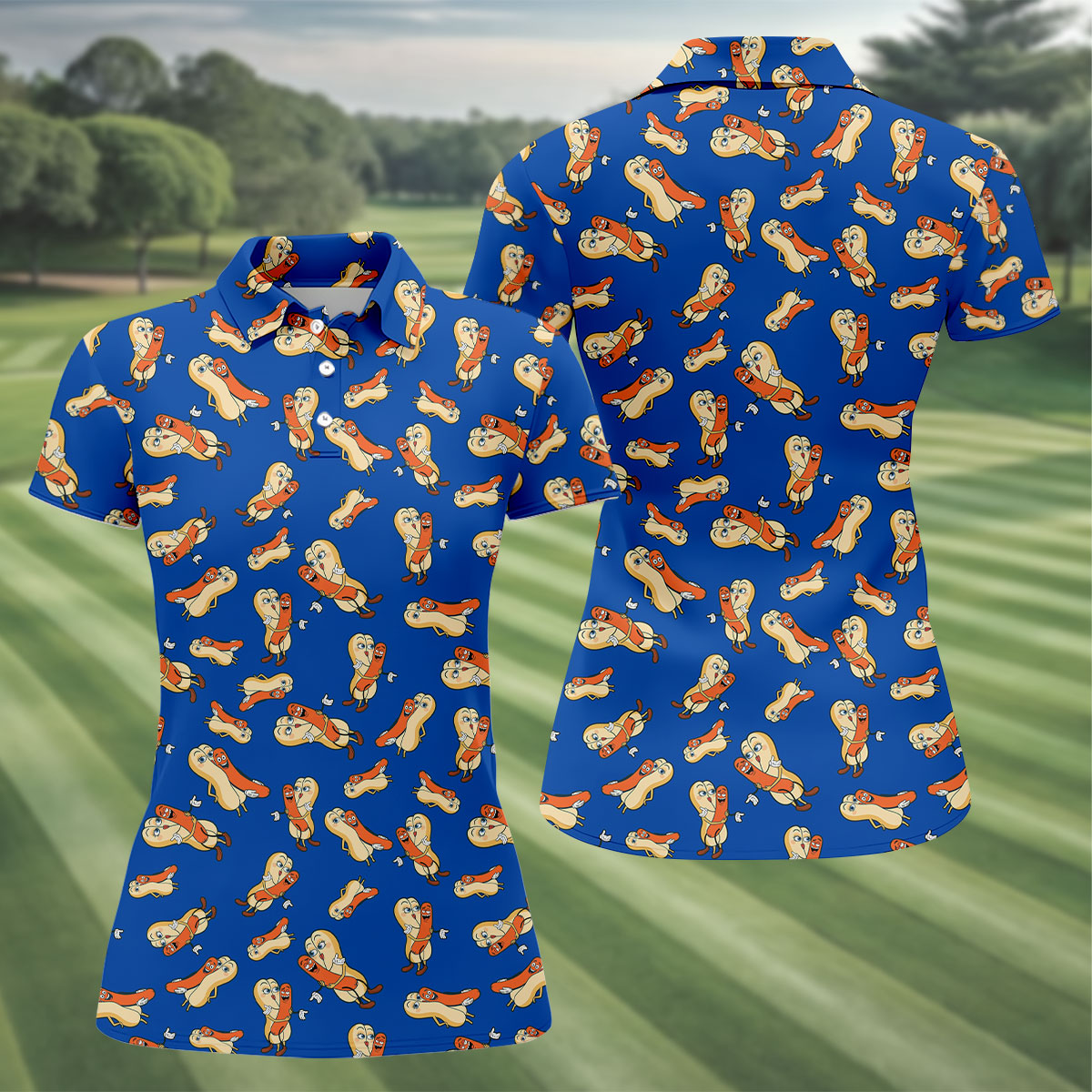 Sausage And Bun Naughty Couple Fun Golf Shirt, Women's Golf Tops, Valentine Couple Gift, Golf Gifts For Women