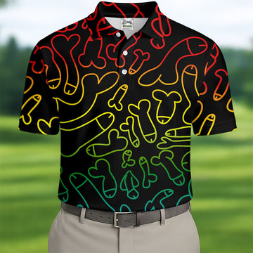 Dirty Humor Black Golf Shirt, Fun Golf Shirts For Men, Golf Gift For Men, Golf Shirts For Men