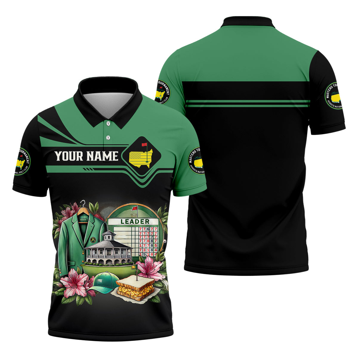 Augusta Golf Tournament Custom Men's Golf Polo ShirtFunny Golf Shirt, Gift For Golf Lovers