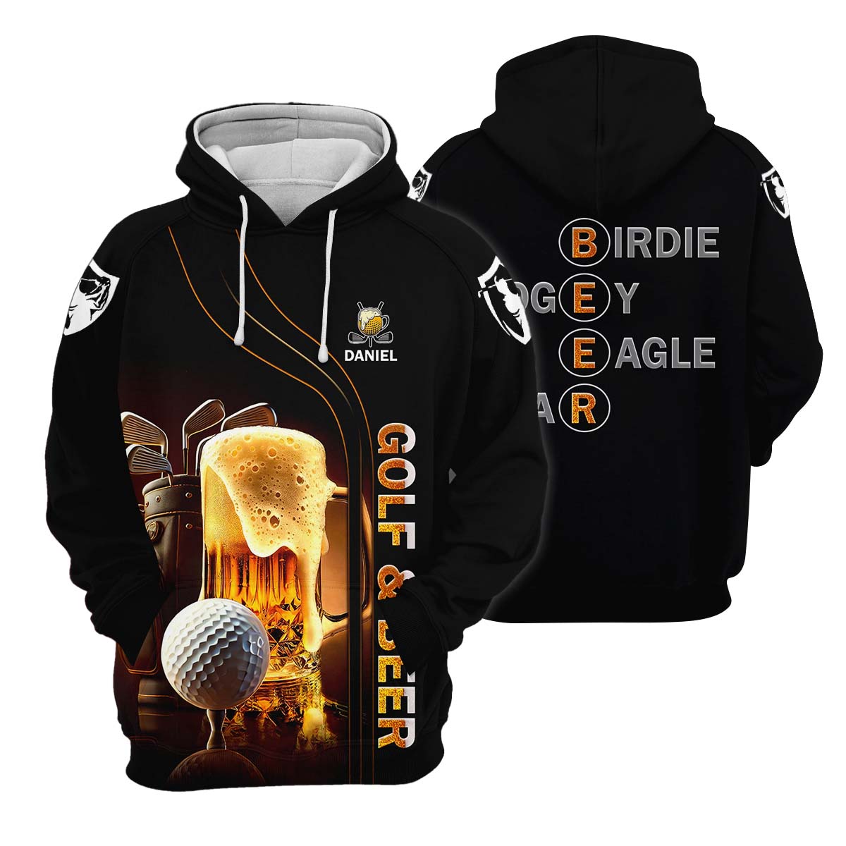 Golf And Beer Custom Men's Funny Graphic Golf Polo ShirtChristmas Golf Gift, Gift For Golfer