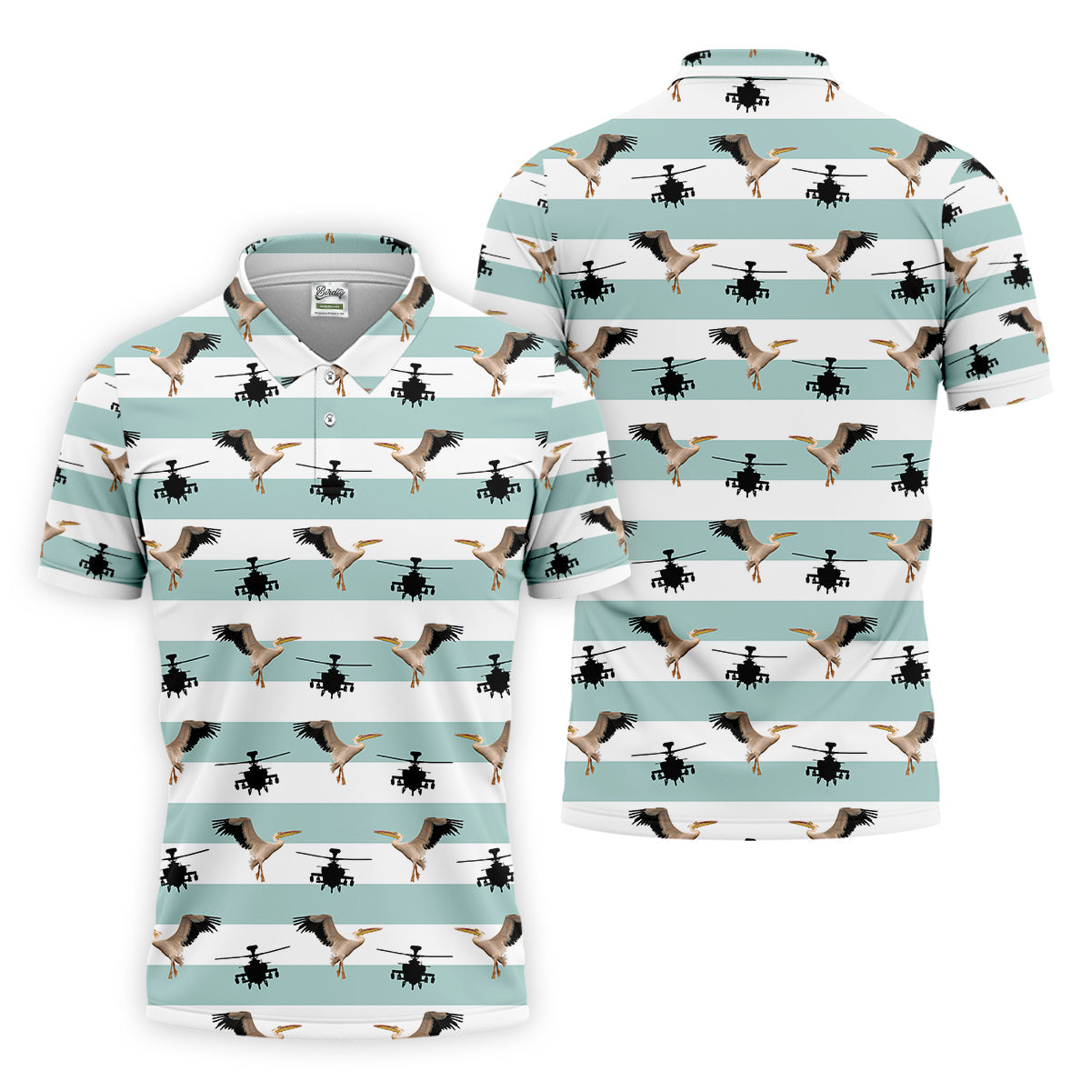 Funny Pelicans Golf Polo ShirtMens Golf Gift, Mens Tropical Shirts