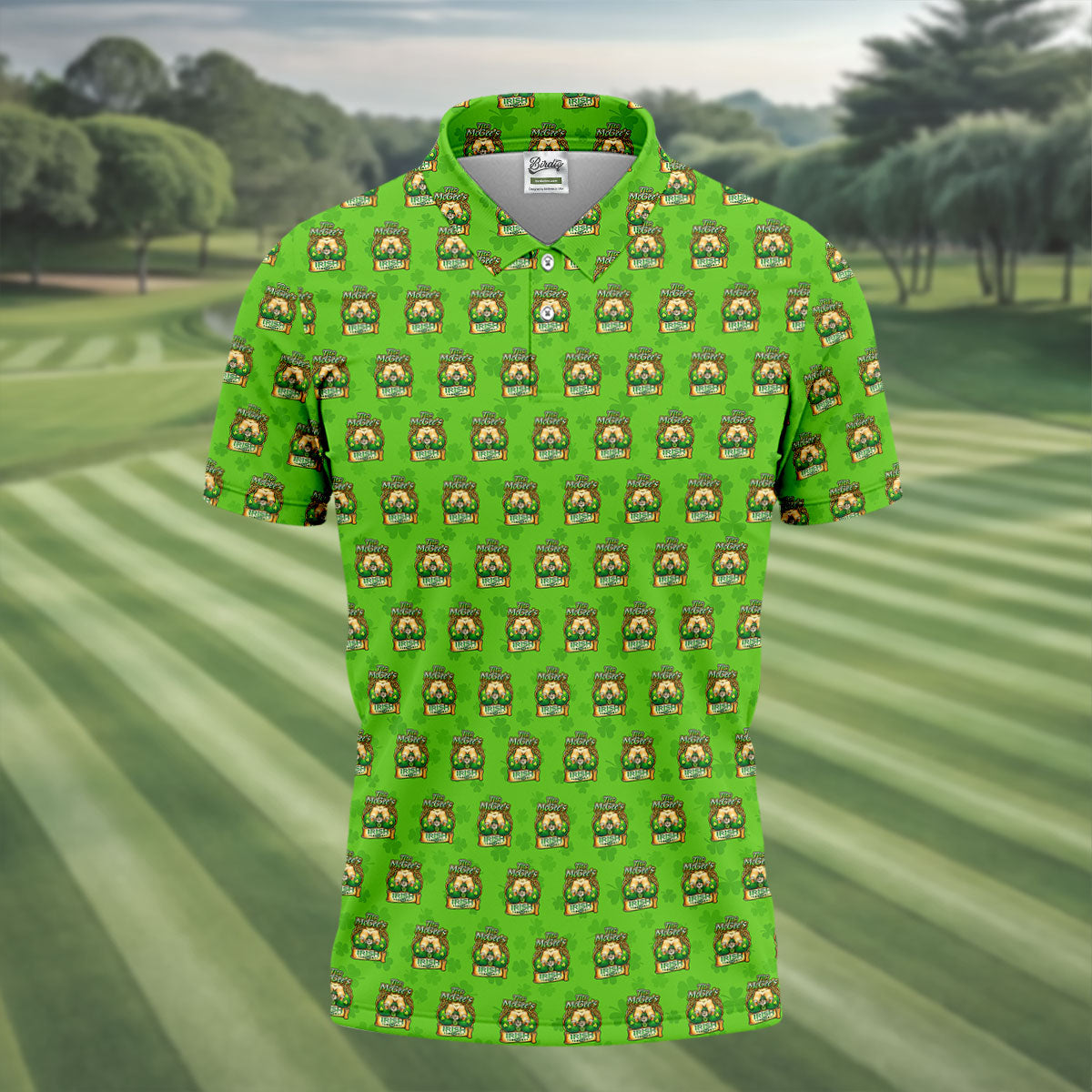 Green St Patrick's Day Funny Adult Shamrock Golf Shirt, Polo ShirtFor Men, Golf Shirts For Men