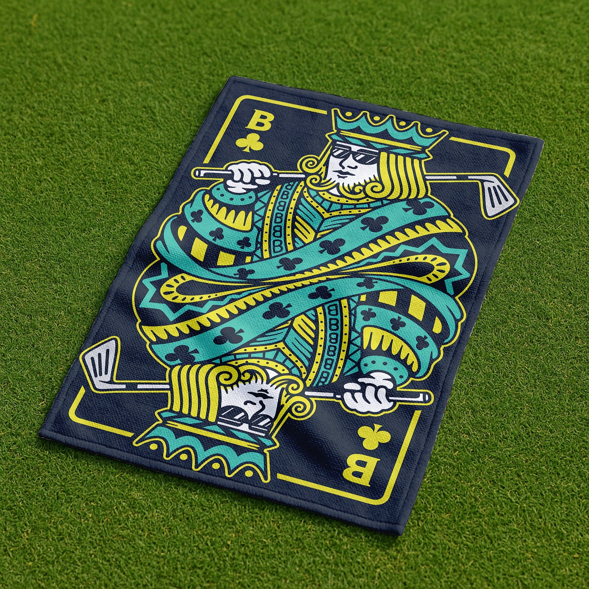 King Of Clubs Playing Card Golf Towel, Funny Golf Towel, Golf Accessories