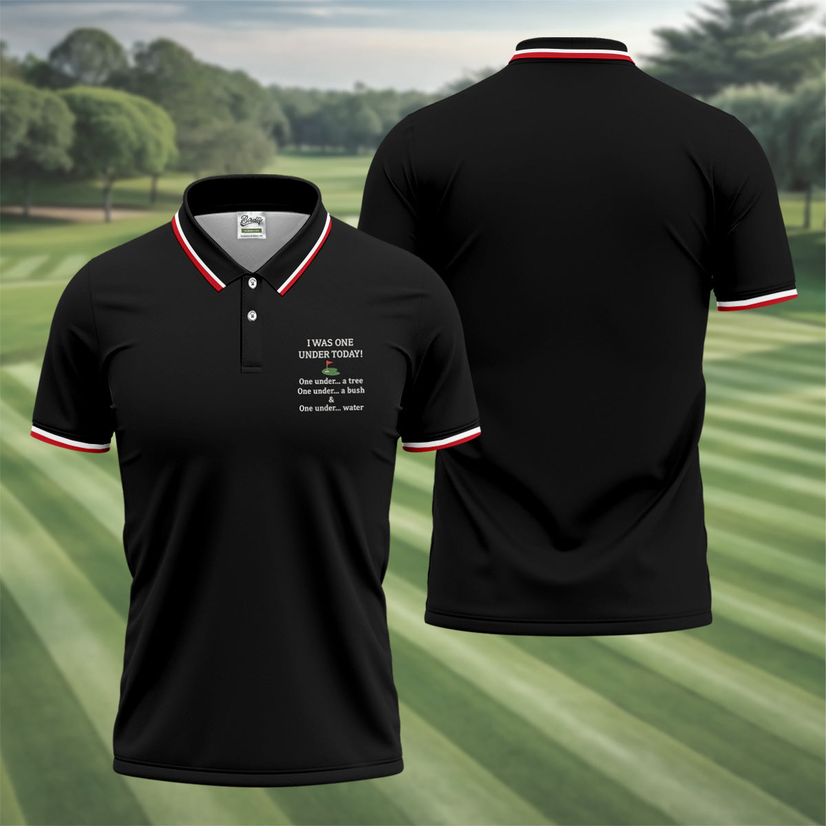 I Was One Under Today Black Golf Shirt, Funny Golf Shirt, Golf Shirts For Men, Polo Shirtor Men