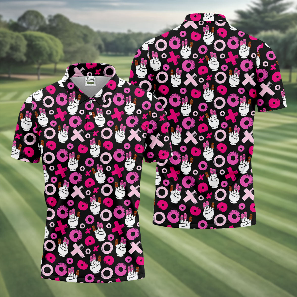 Chocolate Fingers Adult Humor XOXO Fun Golf Shirts For Men, Valentines Golf Gift, Polo ShirtFor Men