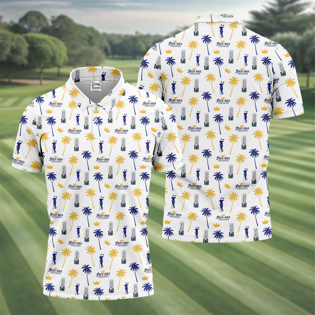 Fore-ona Premier Find Your Fairway Golfer Drinking Men's Funny Golf Shirts, Golf Shirts For Men
