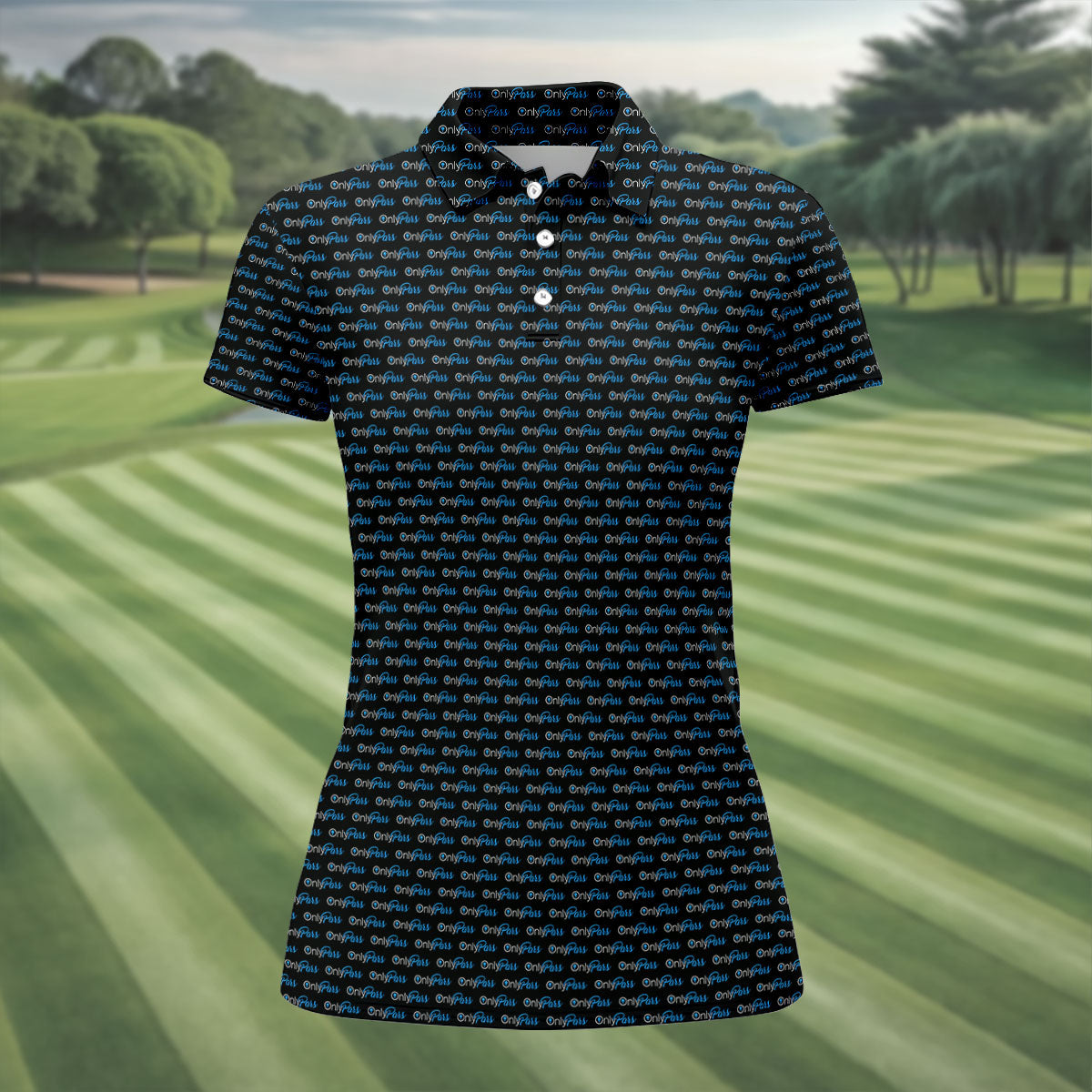 OnlyPars All Over Print Golf Top, Funny Golfer Humor Design, Golf Shirts For Women