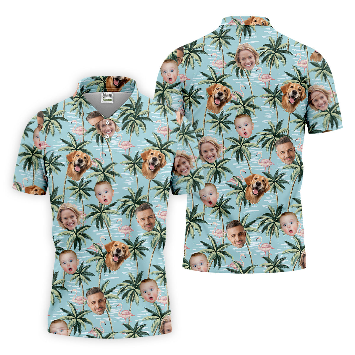 Pink Flamingo Hawaiian ShirtCustom Team Shirt, Green Polo Shirtest Gifts For Men Golfers