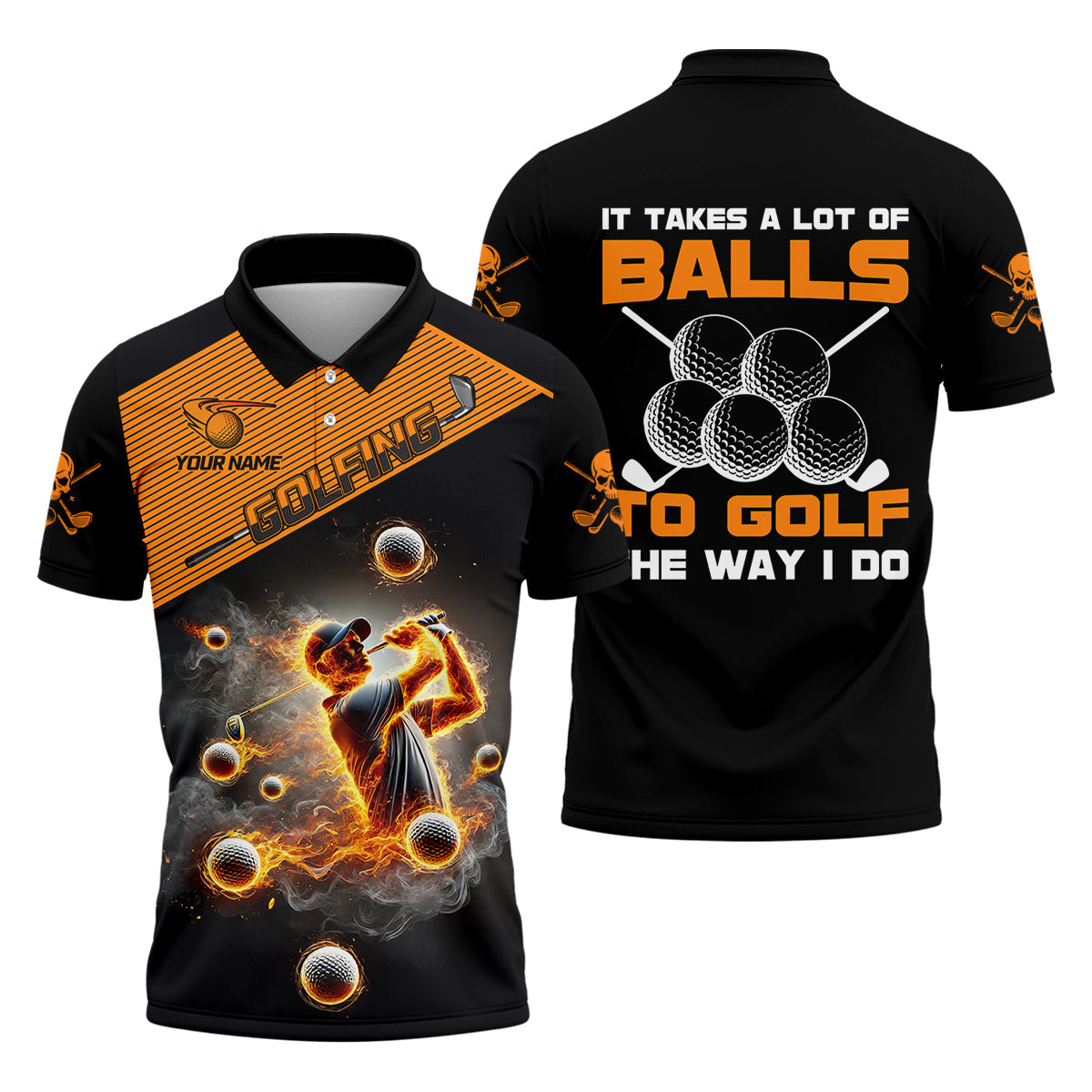 It Takes A Lot Of Balls To Golf The Way I Do Custom Men's Golf Polo Shirtad Golf Gift