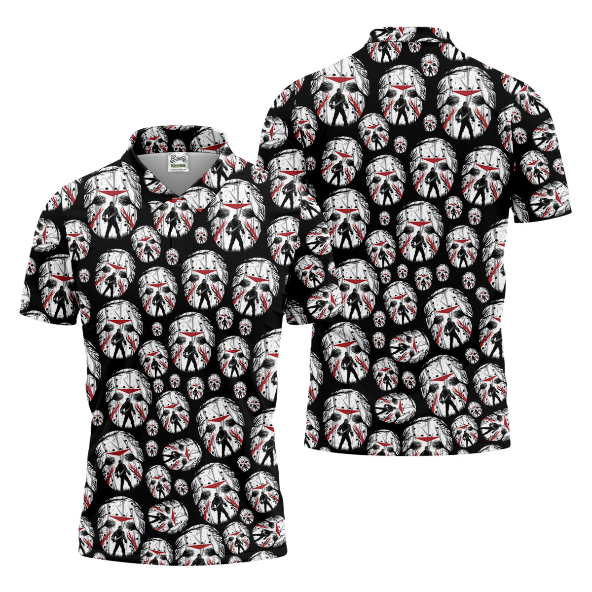 Jason Horror Character Men's Polo ShirtHorror Movie Shirt, Halloween Golf Shirt, Scary Halloween Shirts