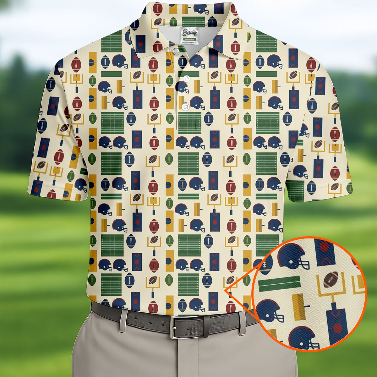 Football Helmet Goalposts Sport Polo, American Football League Gift Ideas For Football Fans