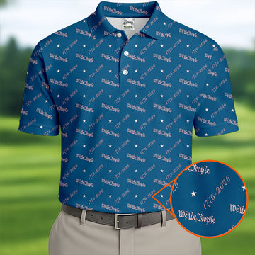 We The People 1776 2026 Patriotic Golf Polo Shirt0th Anniversary Polo ShirtFor Men, Golf Shirts For Men