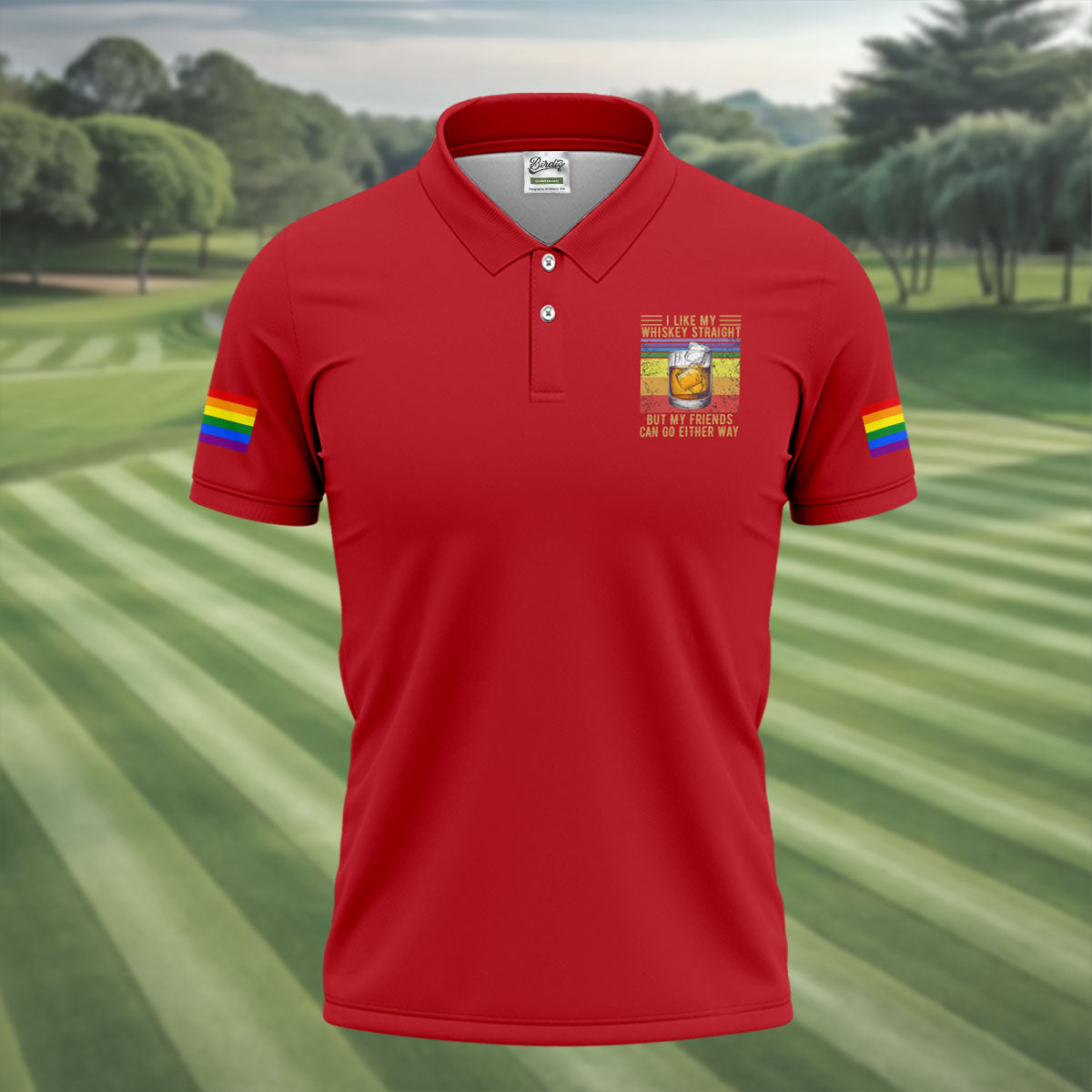I Like My Whiskey Straight LGBT Pride Month Men's Funny Golf Shirts, LGBT Support Pride Shirt