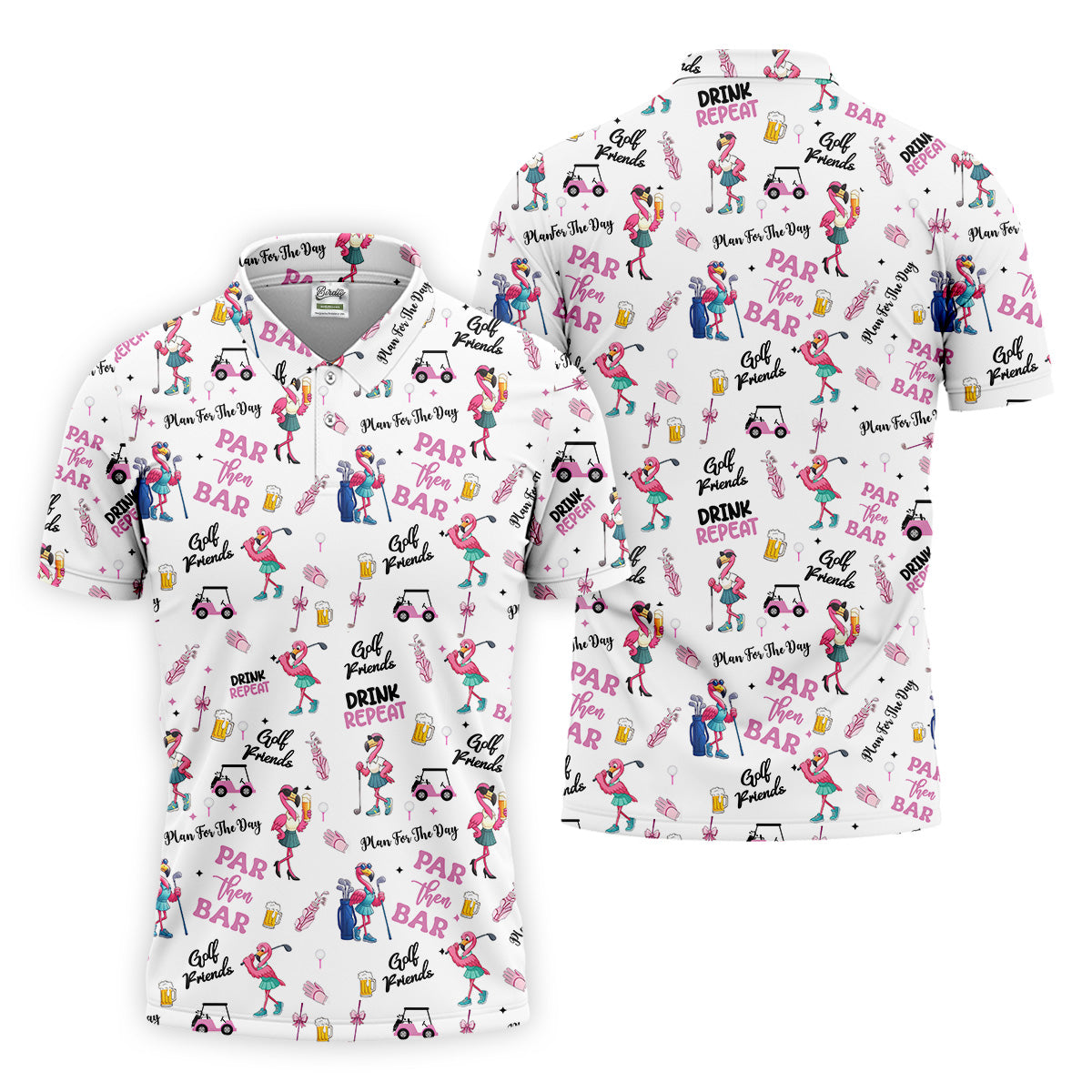 Par Then Bar Flamingo Golf Shirt, Fun Golf Shirts Mens, Golf Hoodie Mens, Matching Golf Shirts
